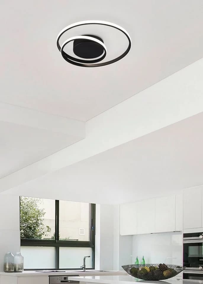 REALITY LEUCHTEN LED Deckenleuchte Zibal Schwarz Dimmbar Switch Dimmer