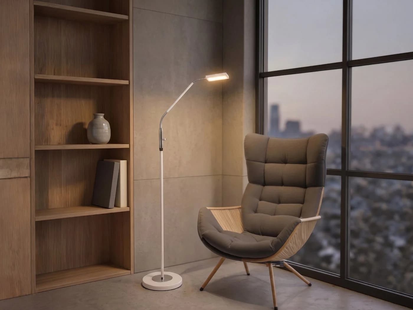 Reality Leuchten LED Stehlampe Dimmbar Weiß & Chrom - Bild 5