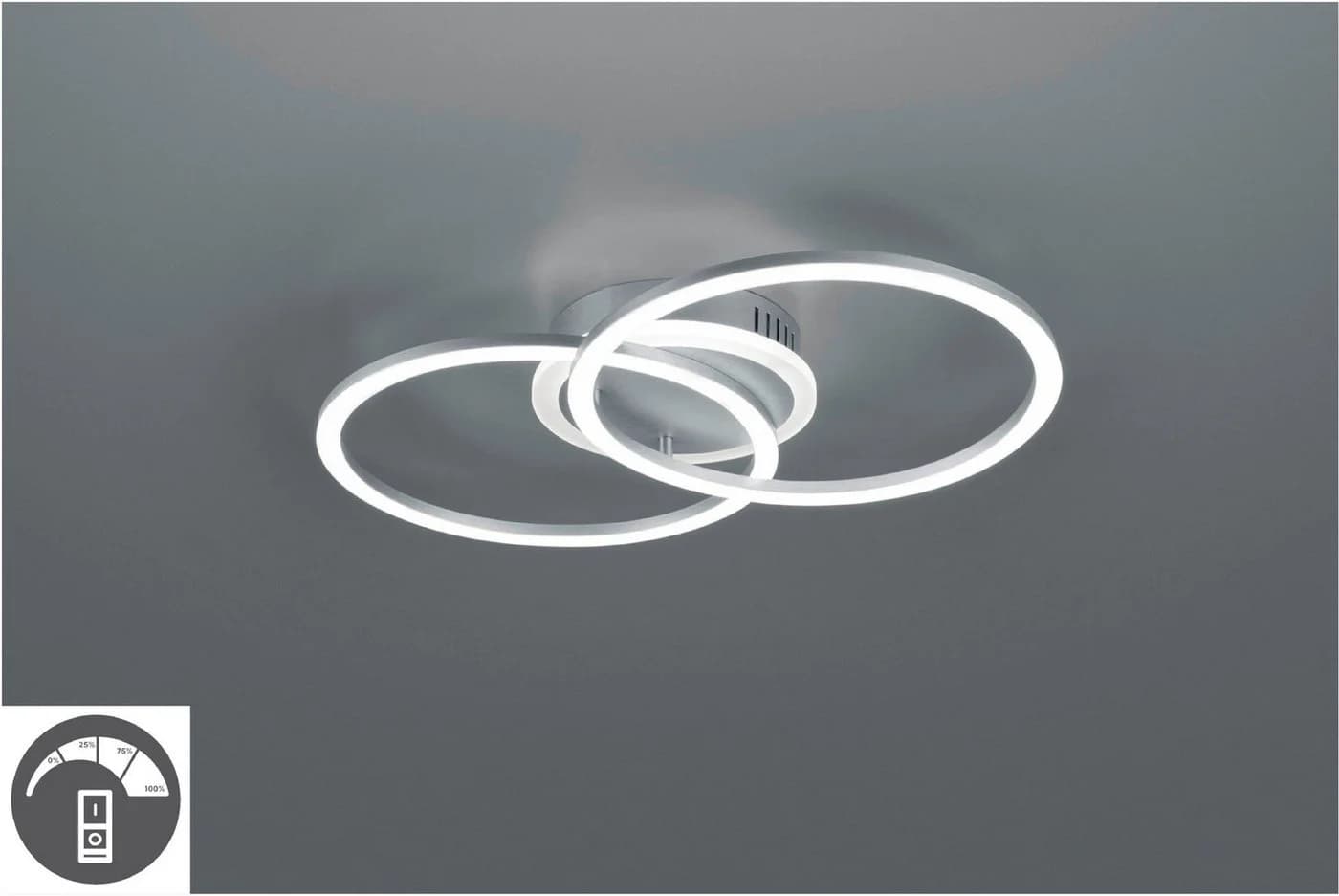 REALITY LEUCHTEN LED Deckenleuchte Venida Grau Dimmbar