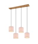 Moderne Pendelleuchte aus Holz, Stoff und Metall Bild 5