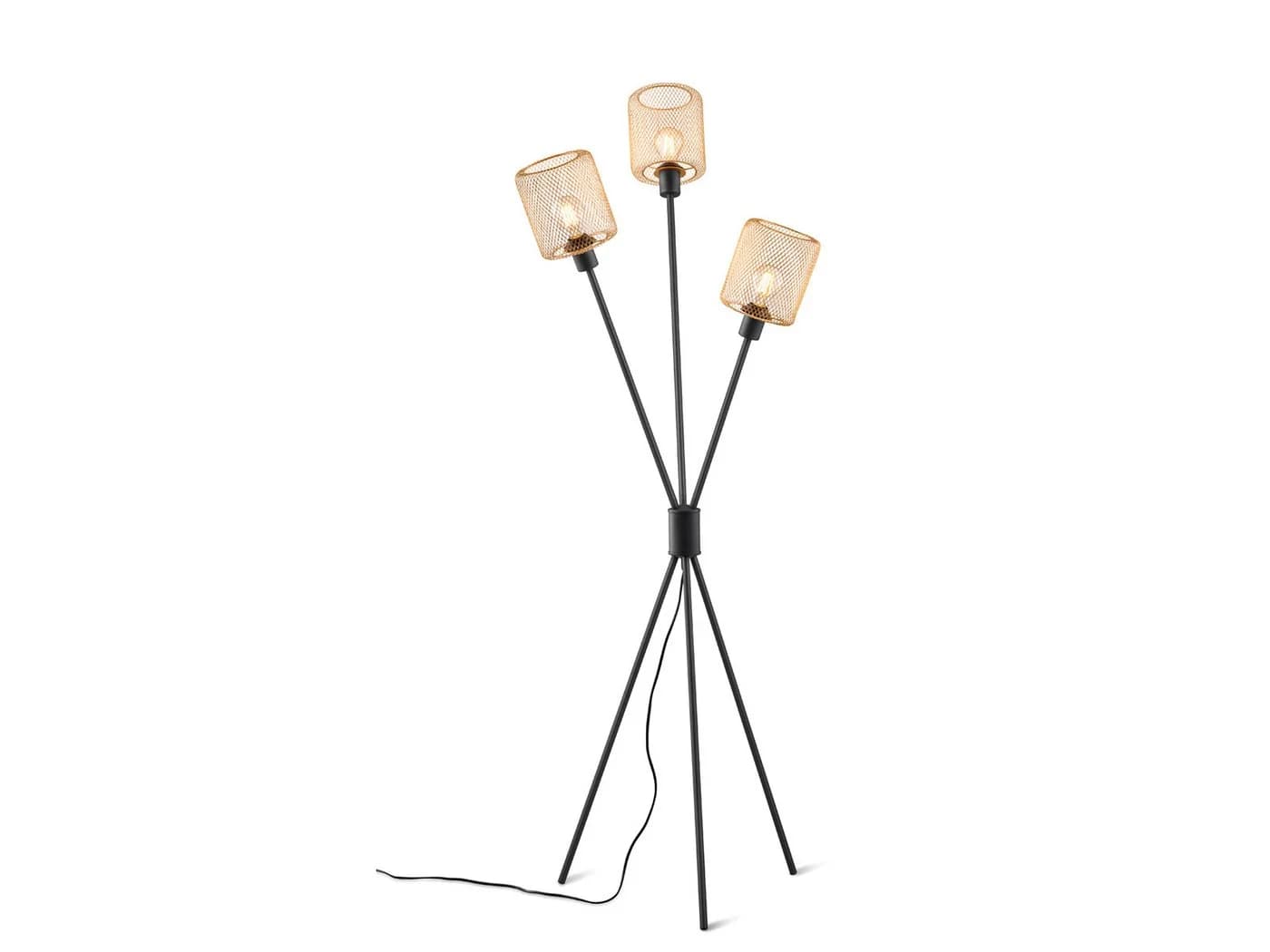 Reality Leuchten Stehlampe Dreibein Schwarz Gold - Bild 2