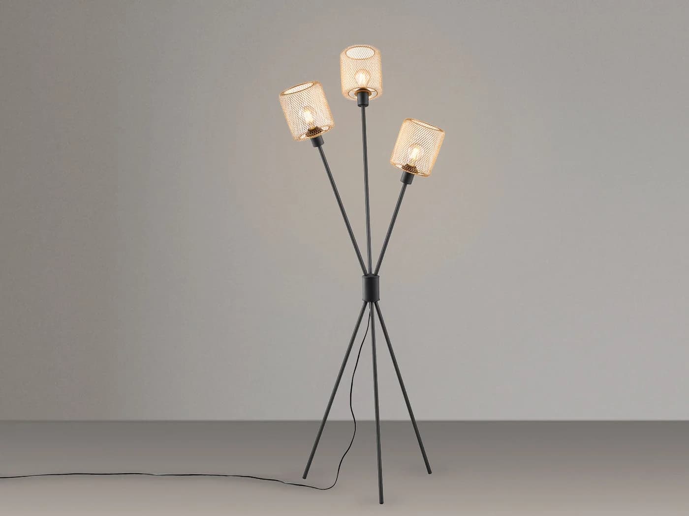 Reality Leuchten Stehlampe Dreibein Schwarz Gold - Bild 3
