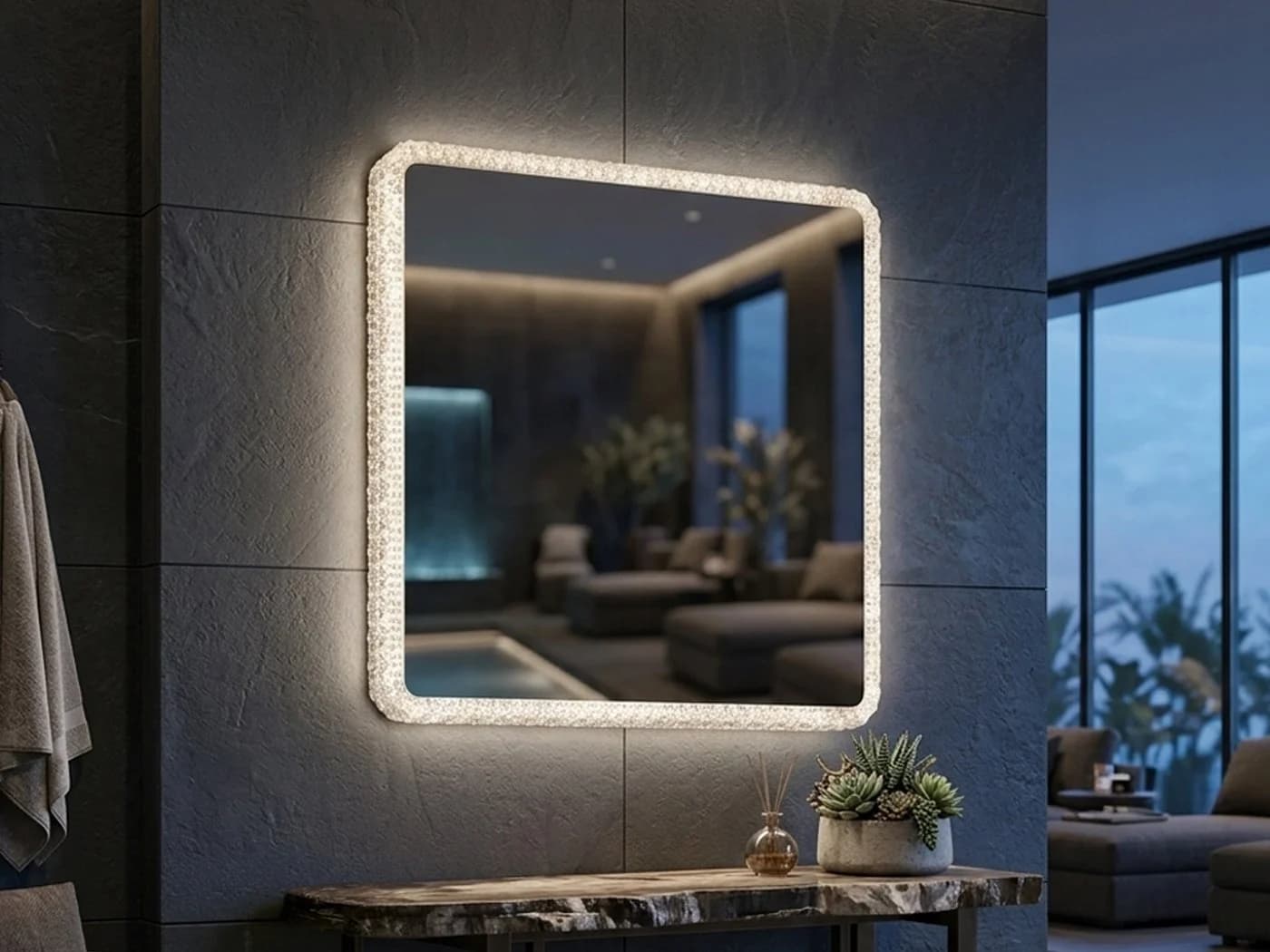 Reality Leuchten Badspiegel LED Quadrat 55cm - Bild 5