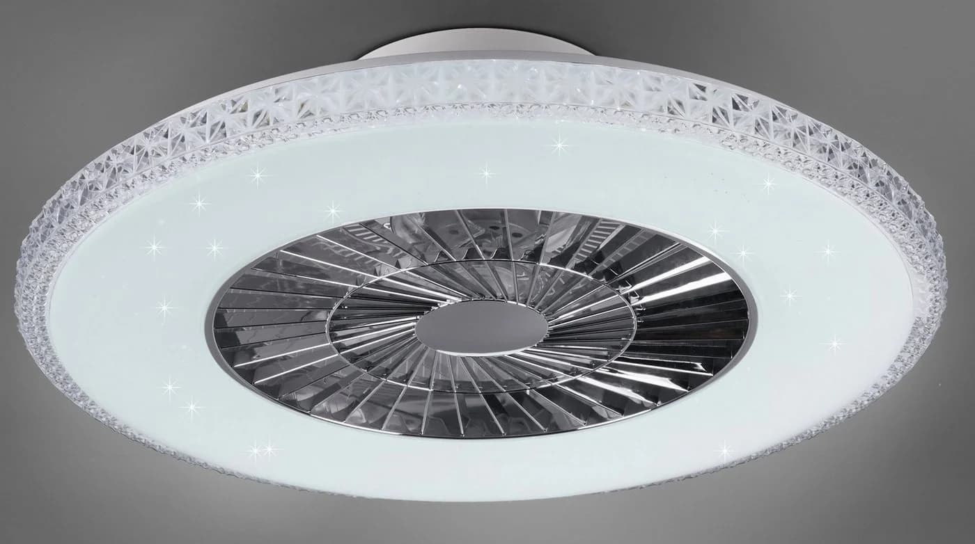 REALITY LEUCHTEN Harstad LED Deckenleuchte mit Ventilator Grau Chrom - Bild 3