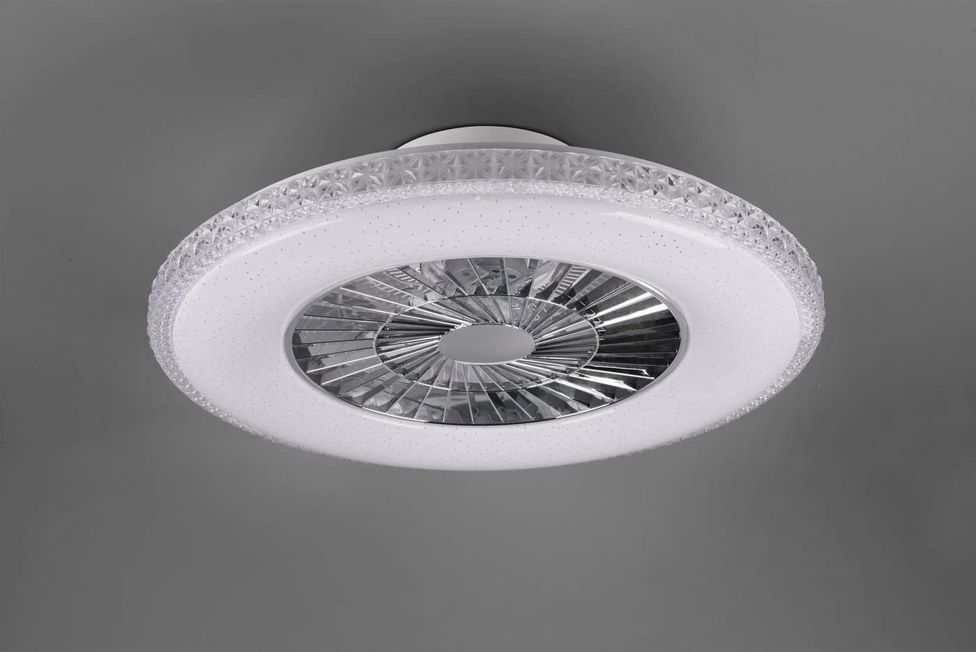 REALITY LEUCHTEN Harstad LED Deckenleuchte mit Ventilator Grau Chrom - Bild 4