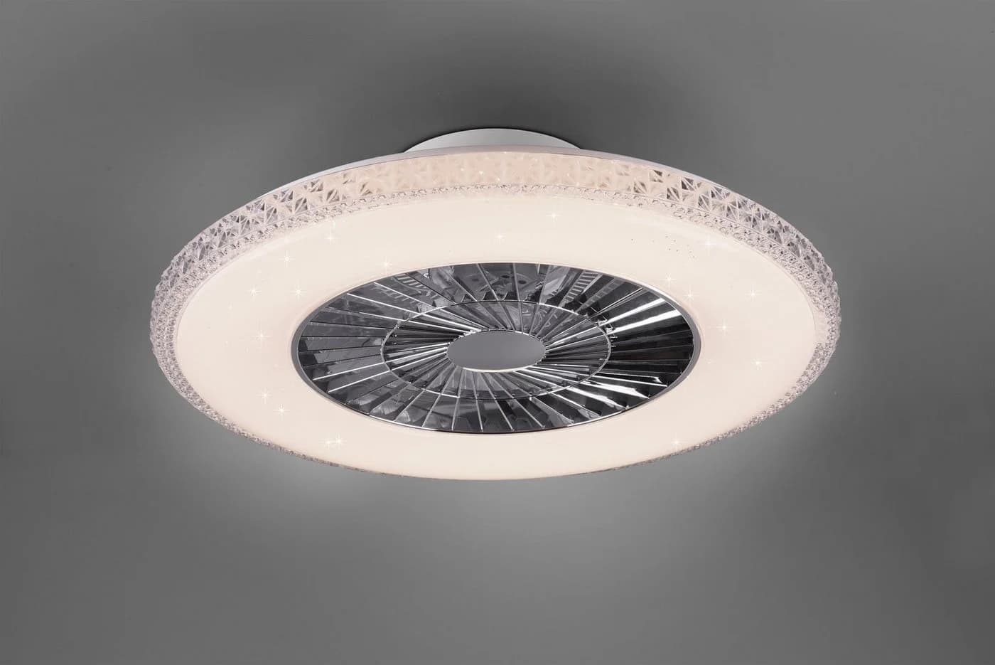 REALITY LEUCHTEN Harstad LED Deckenleuchte mit Ventilator Grau Chrom - Bild 5