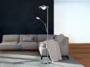 TRIO Leuchten LED Deckenfluter Barrie mit Leselicht Silber Bild 1
