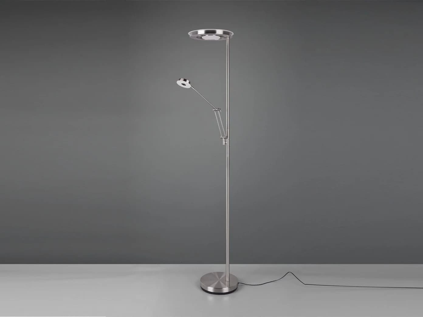 TRIO Leuchten LED Deckenfluter Barrie mit Leselicht Silber - Bild 3
