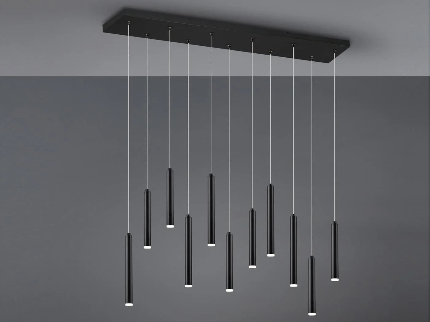 TRIO Leuchten LED Pendelleuchte Schwarz Matt Dimmbar 11-flammig - Bild 3