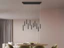 TRIO Leuchten LED Pendelleuchte Schwarz Matt Dimmbar 11-flammig Bild 5