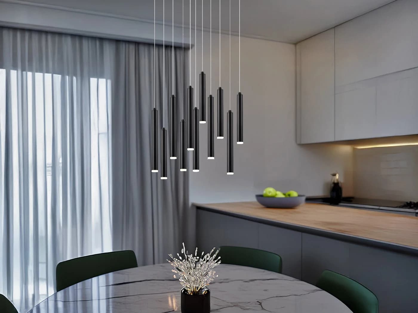 TRIO Leuchten LED Pendelleuchte Dimmfunktion Schwarz Cluster-Design - Bild 5
