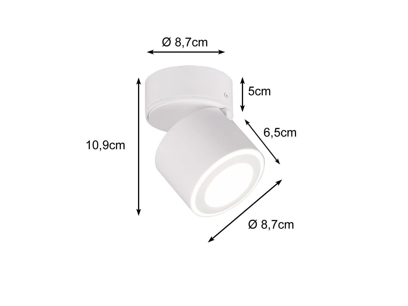TRIO Leuchten LED Deckenstrahler TAURUS Weiß Metall Schwenkbar - Bild 3