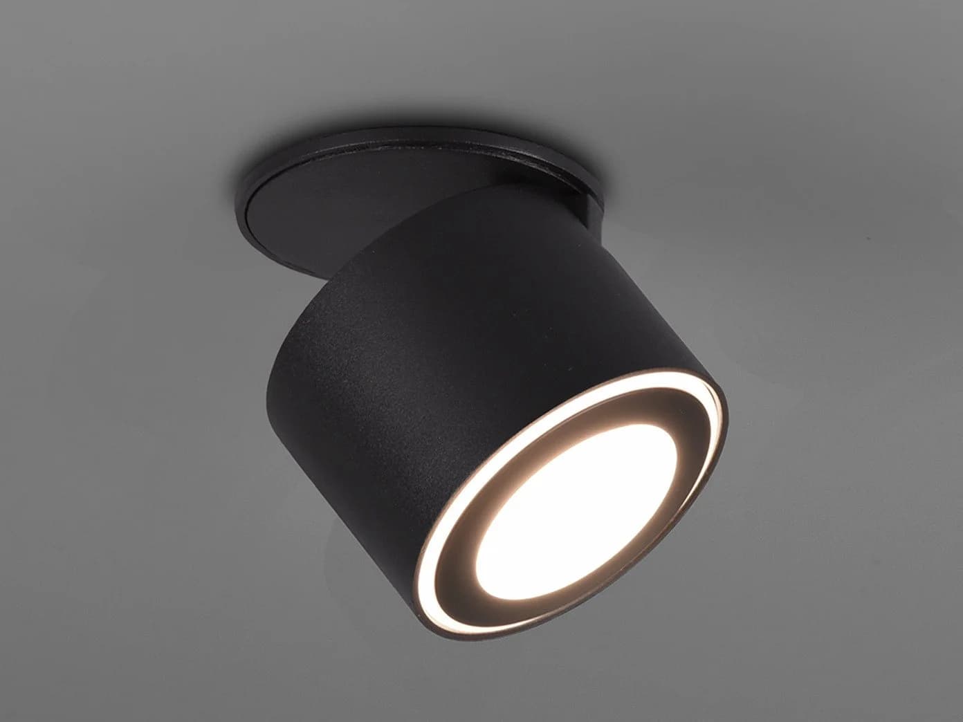 TRIO Leuchten LED Deckenstrahler Schwarz Matt Einbau Aufputz