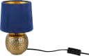 REALITY LEUCHTEN Schreibtischlampe Sophia Blau Gold Keramik Samtschirm Bild 1