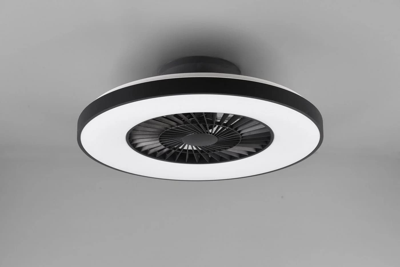 REALITY LEUCHTEN LED Deckenleuchte Halmstad mit Ventilator Schwarz