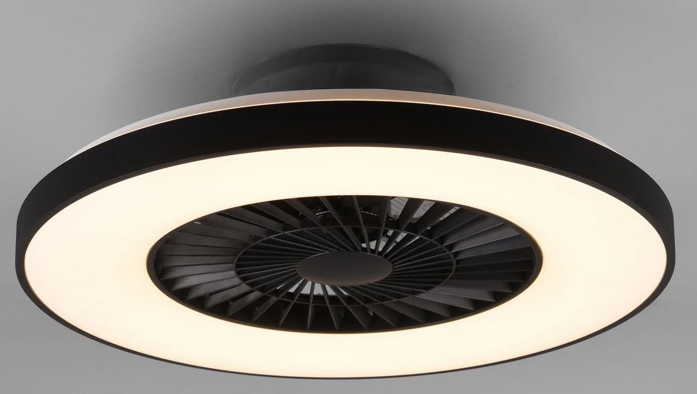 REALITY LEUCHTEN LED Deckenleuchte Halmstad mit Ventilator Schwarz - Bild 3