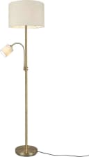 TRIO LEUCHTEN Stehlampe Hotel Weiß Messing Flexibler Lesearm Bild 1