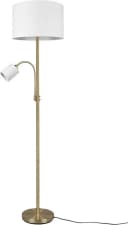 TRIO LEUCHTEN Stehlampe Hotel Weiß Messing Flexibler Lesearm Bild 2