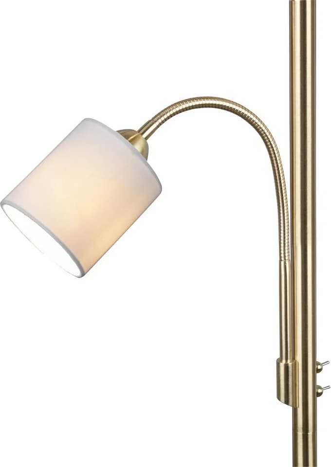 TRIO LEUCHTEN Stehlampe Hotel Weiß Messing Flexibler Lesearm - Bild 4