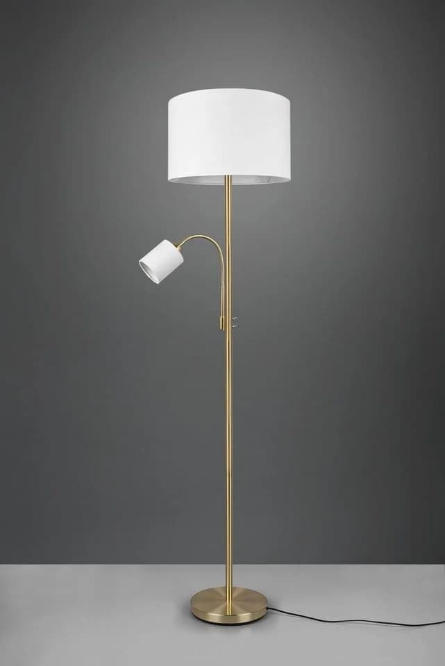 TRIO LEUCHTEN Stehlampe Hotel Weiß Messing Flexibler Lesearm - Bild 5