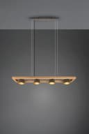 TRIO LEUCHTEN Pendelleuchte Bell Holz Metall Grau Gold Bild 1