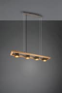 TRIO LEUCHTEN Pendelleuchte Bell Holz Metall Grau Gold Bild 2