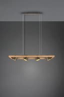 TRIO LEUCHTEN Pendelleuchte Bell Holz Metall Grau Gold Bild 3
