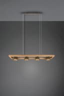TRIO LEUCHTEN Pendelleuchte Bell Holz Metall Grau Gold Bild 4