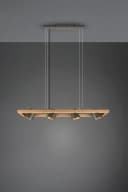 TRIO LEUCHTEN Pendelleuchte Bell Holz Metall Grau Gold Bild 5