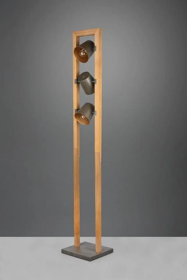 TRIO LEUCHTEN Stehlampe Bell 3-flammig Grau Nickel-Antik