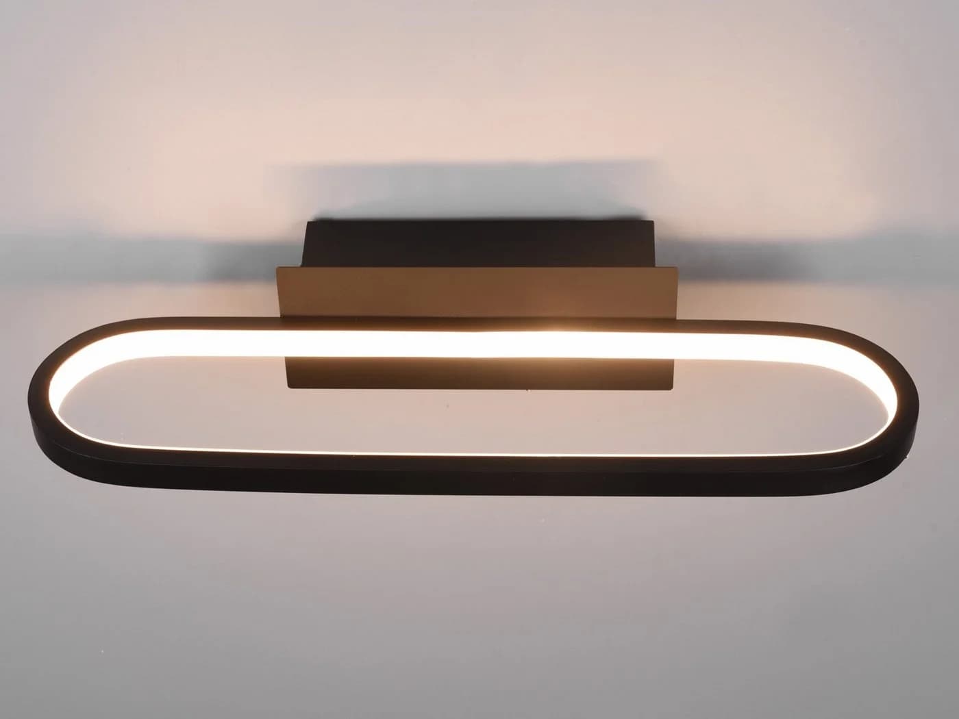 TRIO Leuchten LED Wandleuchte Oval Schwarz Matt mit Schalter - Bild 5