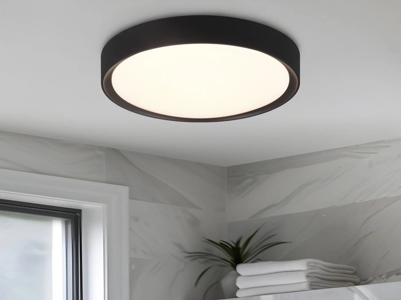 TRIO Leuchten LED Deckenleuchte Schwarz IP44 Badlampe