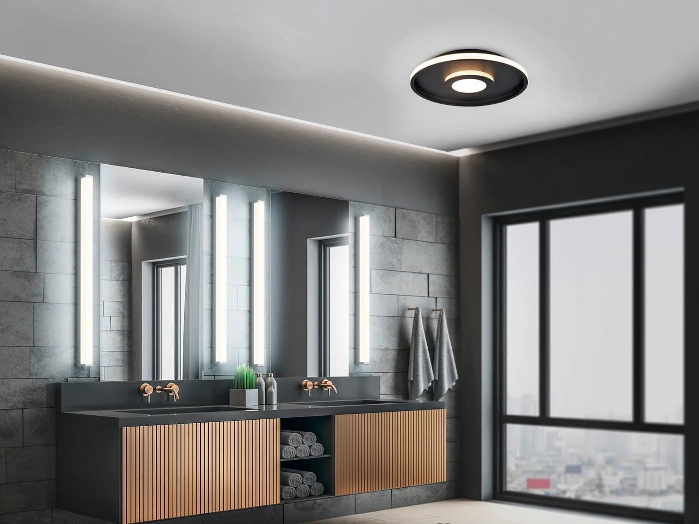 TRIO Leuchten LED Deckenleuchte ASCARI Schwarz matt Weiß Dimmbar IP44 - Bild 4