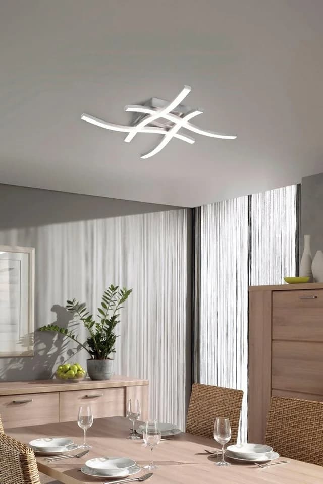 Reality Leuchten LED Deckenleuchte Route 4-flammig Warmweiß Schwarz Matt