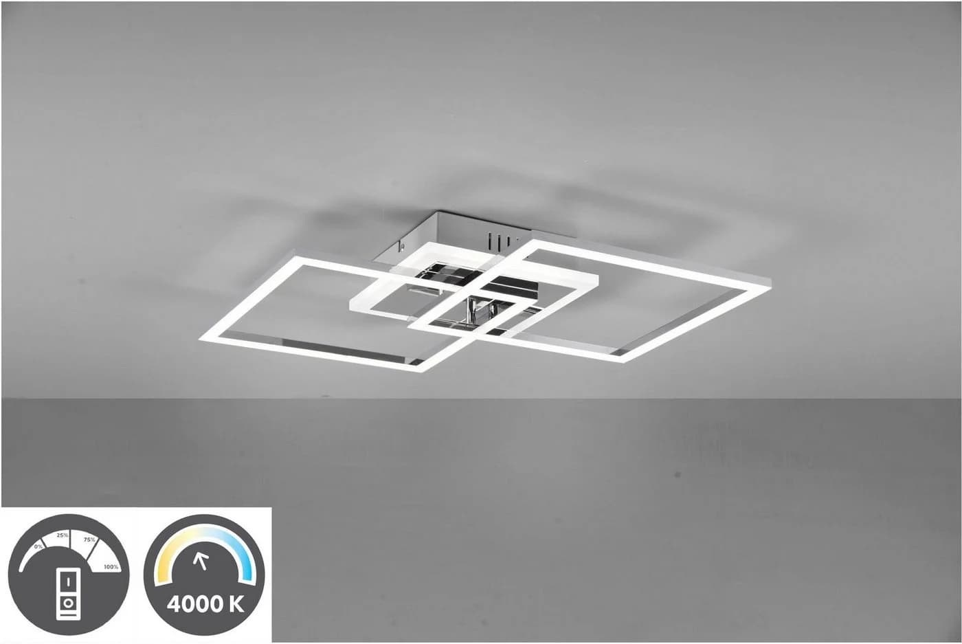 REALITY LEUCHTEN LED-Deckenleuchte Venida Chrom