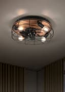 REALITY LEUCHTEN Deckenleuchte Trondheim Ventilator Holzoptik Braun Bild 3