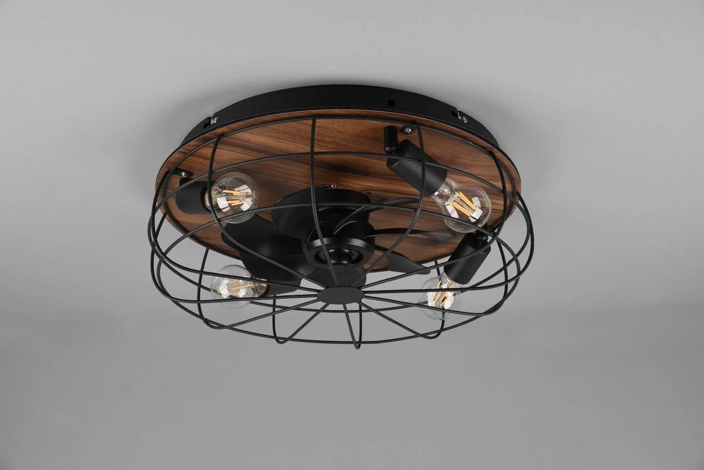 REALITY LEUCHTEN Deckenleuchte Trondheim Ventilator Holzoptik Braun - Bild 4