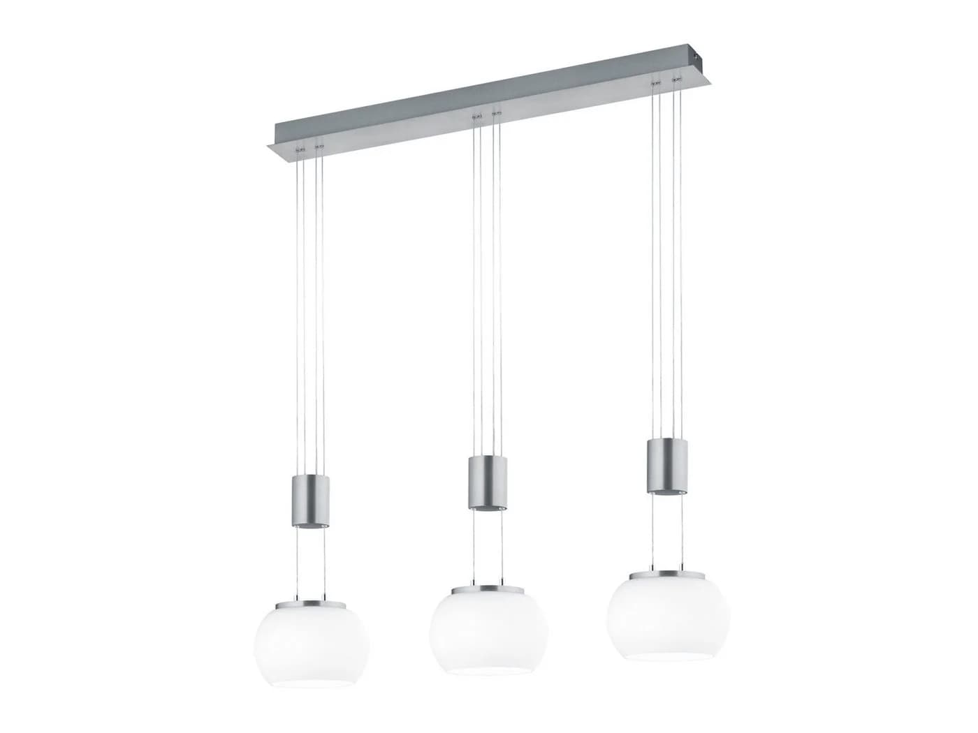 TRIO Leuchten LED Pendelleuchte Dimmfunktion Silber Milchglas 82cm - Bild 2
