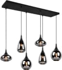 Trio Leuchten Pendelleuchte Lumina 6-flammig Schwarz Matt Glas Bild 2
