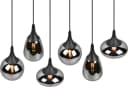 Trio Leuchten Pendelleuchte Lumina 6-flammig Schwarz Matt Glas Bild 3