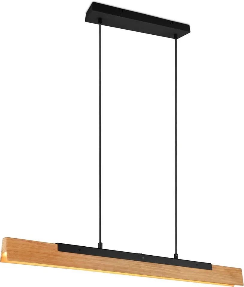 TRIO Leuchten LED Pendelleuchte Kerala, Dimmfunktion, Warmweiß, Holz + Metall - Bild 2