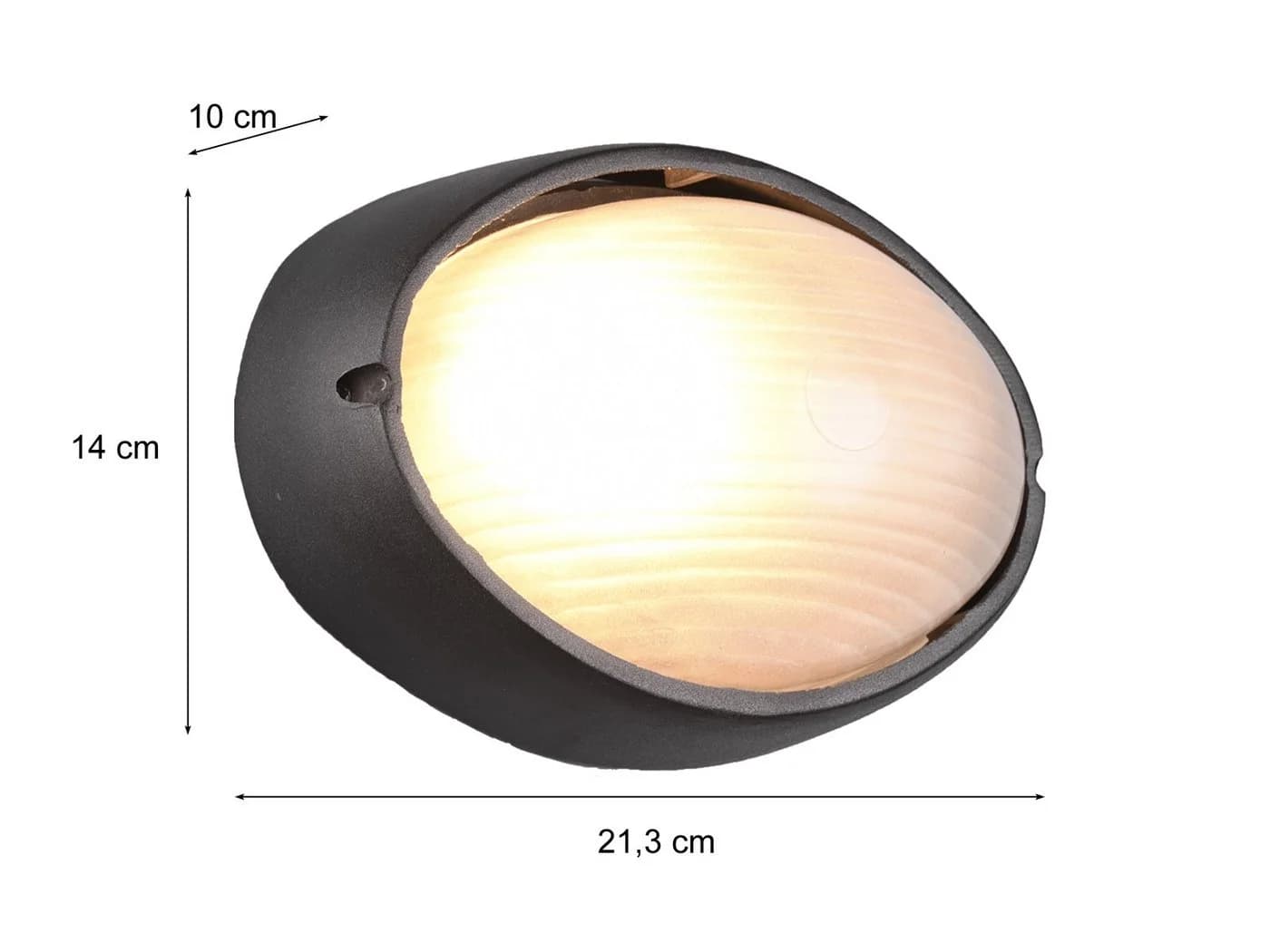 TRIO Leuchten Außen-Wandleuchte Oval Schwarz E27 - Bild 4