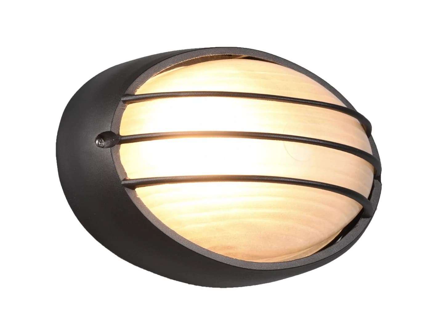 TRIO Leuchten Außen-Wandleuchte Oval Gitterlampe Fassaden-Beleuchtung Hauswand Carport Schwarz - Bild 2