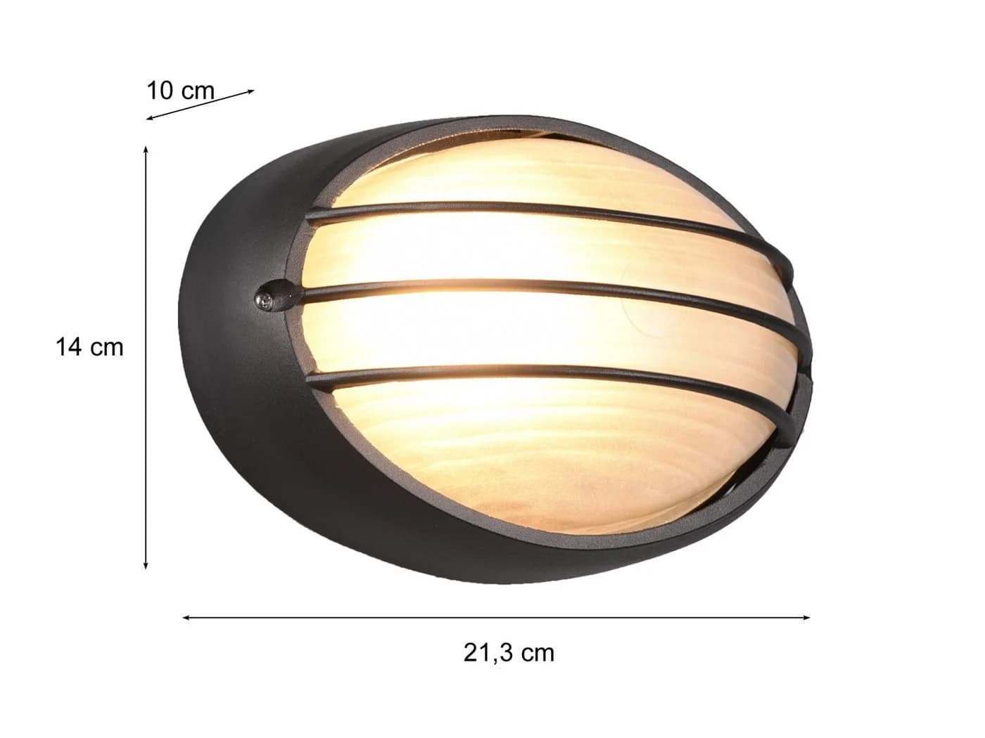 TRIO Leuchten Außen-Wandleuchte Oval Gitterlampe Fassaden-Beleuchtung Hauswand Carport Schwarz - Bild 4