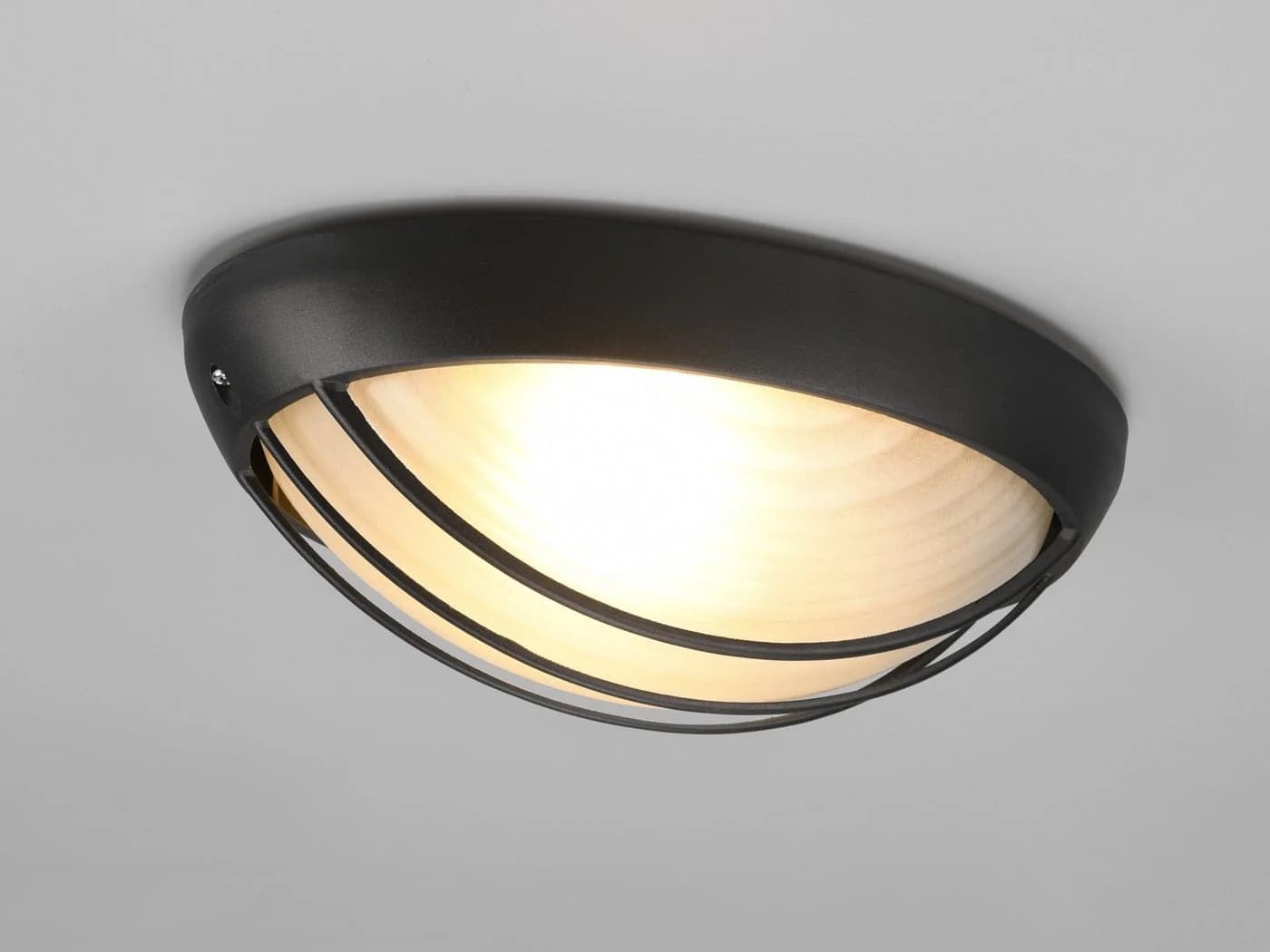 TRIO Leuchten Außen-Wandleuchte Oval Gitterlampe Schwarz - Bild 5
