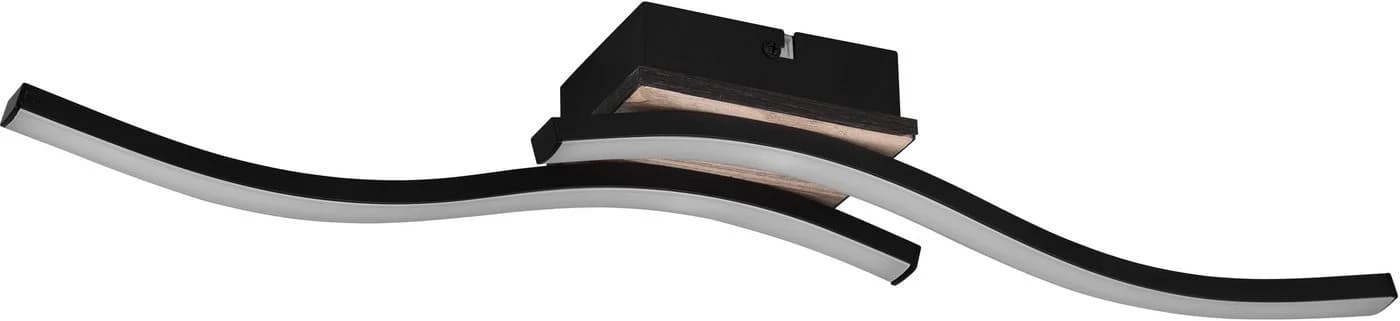 Reality Leuchten LED Deckenleuchte Route Schwarz Matt 2-flammig Warmweiß