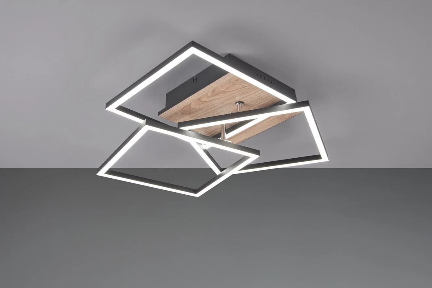 REALITY LEUCHTEN LED-Deckenleuchte Mobile Schwarz/Braun 3200 Lumen