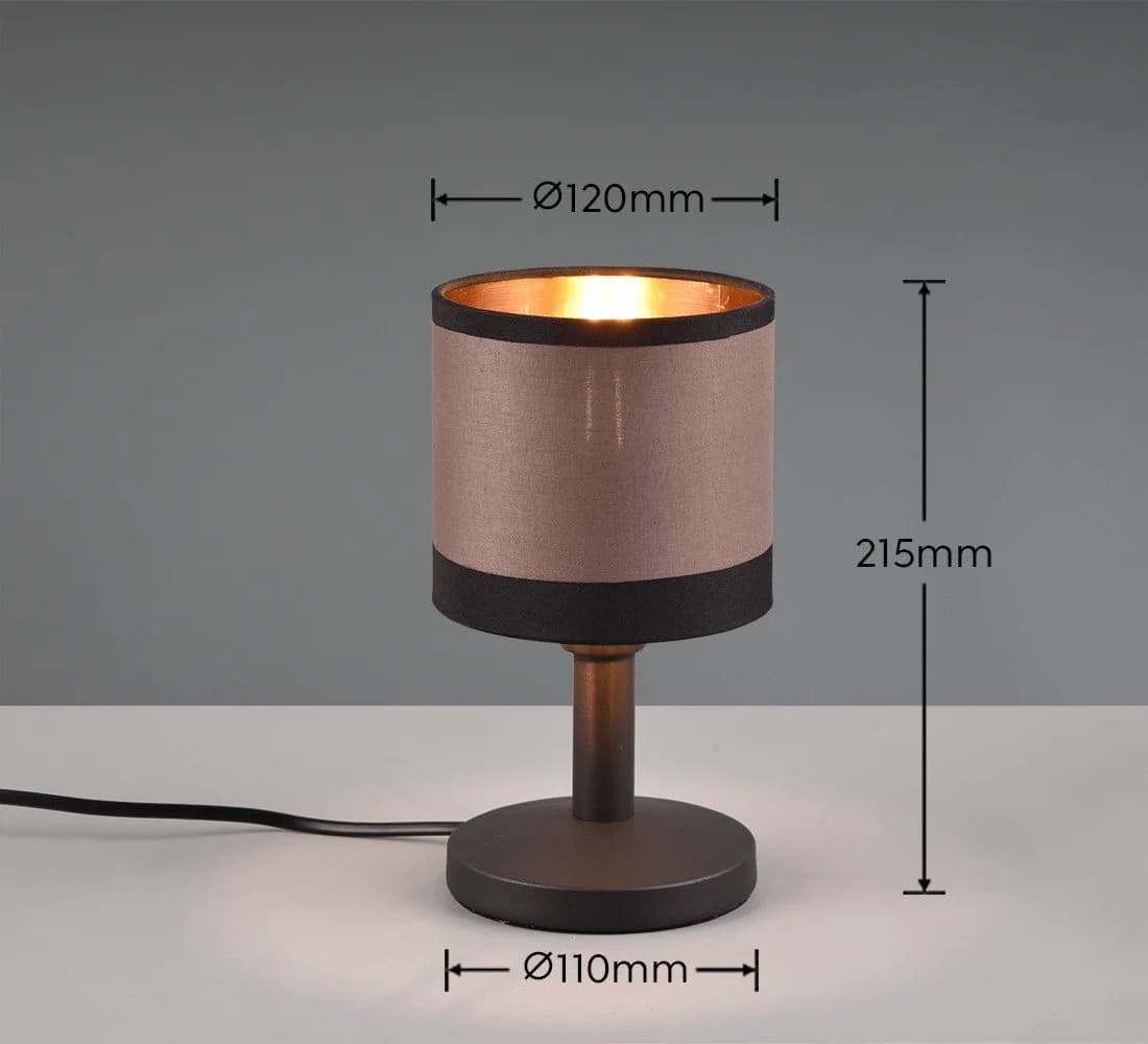 Reality Leuchten Schreibtischlampe DAVOS Tischleuchte Touchfunktion Stoffschirm - Bild 5