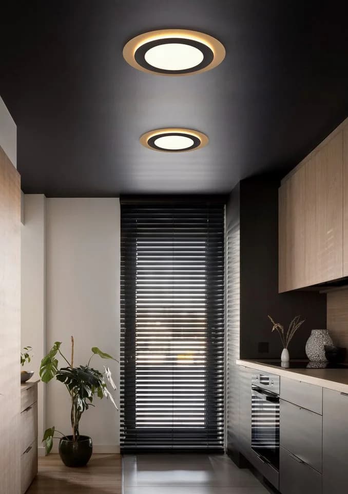 TRIO LEUCHTEN LED Deckenleuchte MORGAN Gold Dimmbar Fernbedienung