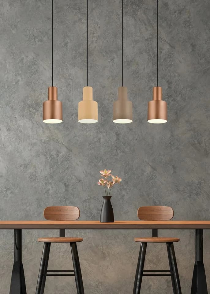 TRIO Leuchten Pendelleuchte AGUDO 4-flammig Beige Höhenverstellbar